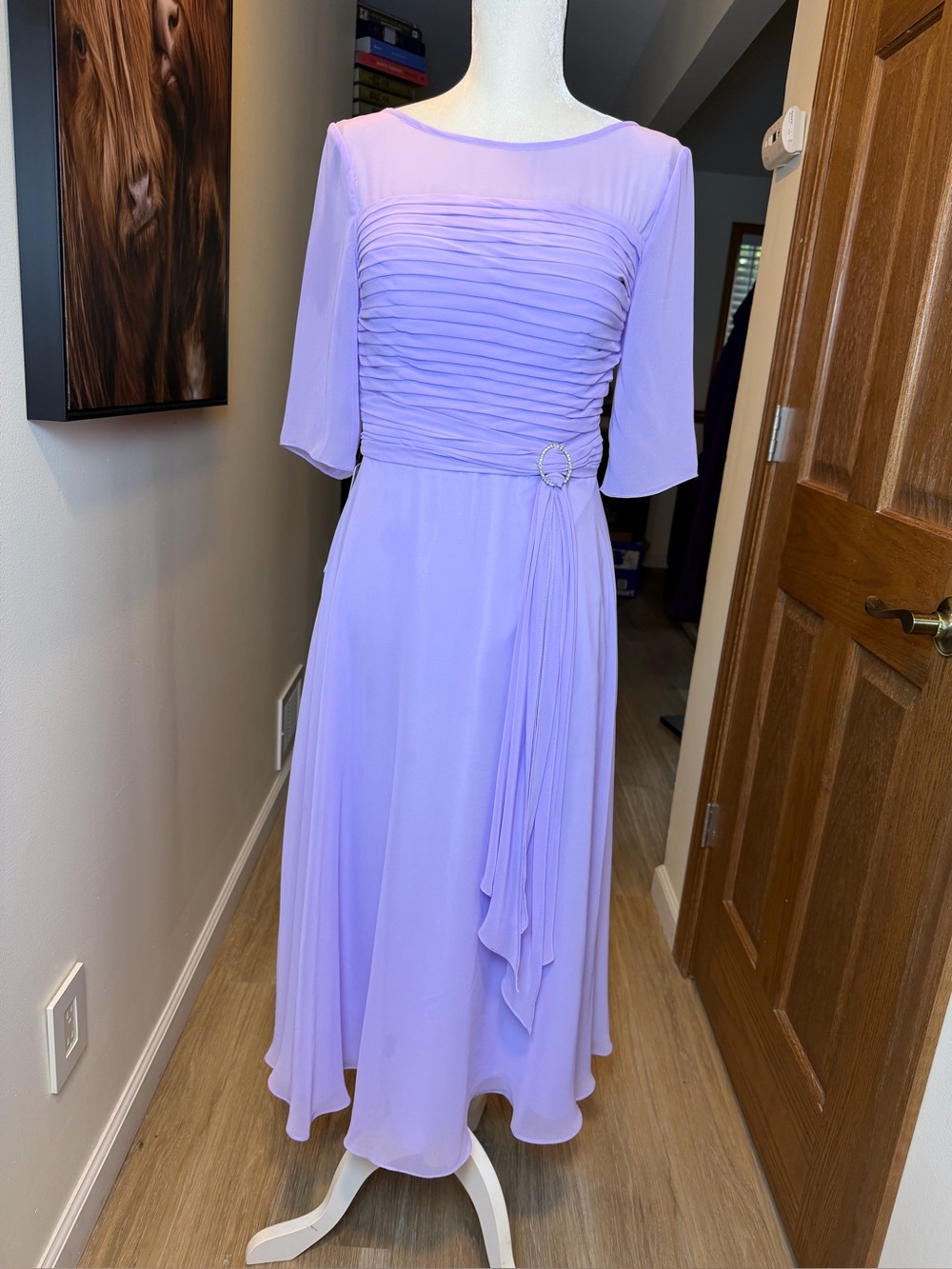 Azazie Naomi Mother of the Bride Dress Size 8 Lilac Chiffon Formal NWT